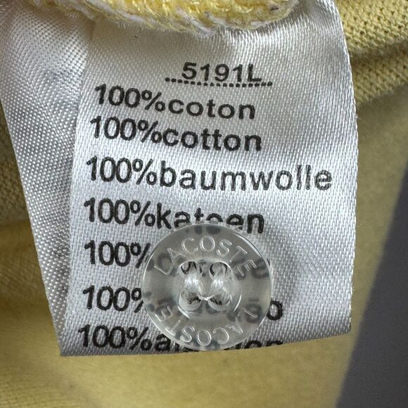 Lacoste Mens Polo Shirt XL 6 Yellow Short Sleeve Cotton Devanlay Preppy Casual - Picture 9 of 10